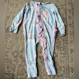 Little Snuggles Day Dreams Ruffled Convertible Romper 0-3 Months